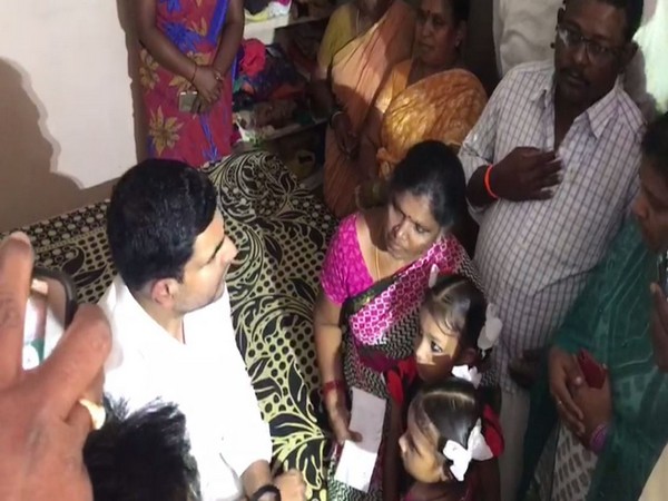 TDP General Secretary with the family of the deceased on Thursday.