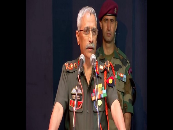 Army Chief General Manoj Mukund Naravane speaking at an event in Pune on Saturday. Photo/ANI