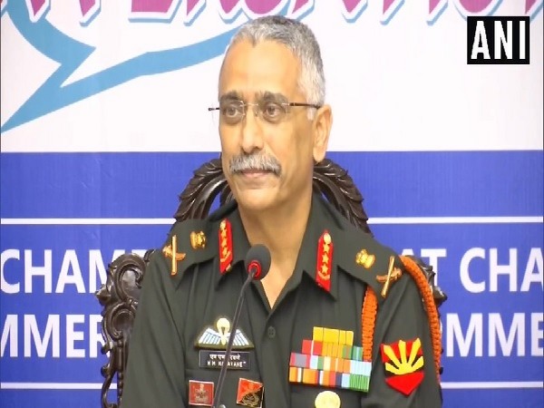 Head of Eastern Army Command Lieutenant General MM Naravane speaking at an event in Kolkata, West Bengal on Tuesday. Photo/ANI