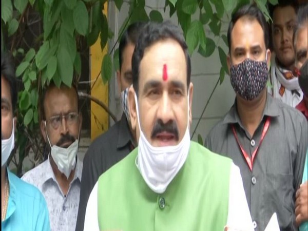 Madhya Pradesh Home Minister Narottam Mishra speaking to the reporters on Wednesday. (Photo/ANI)