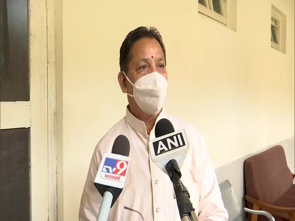 Madhya Pradesh Minister for Social Justice Prem Singh Patel speaking to reporters on Wednesday.