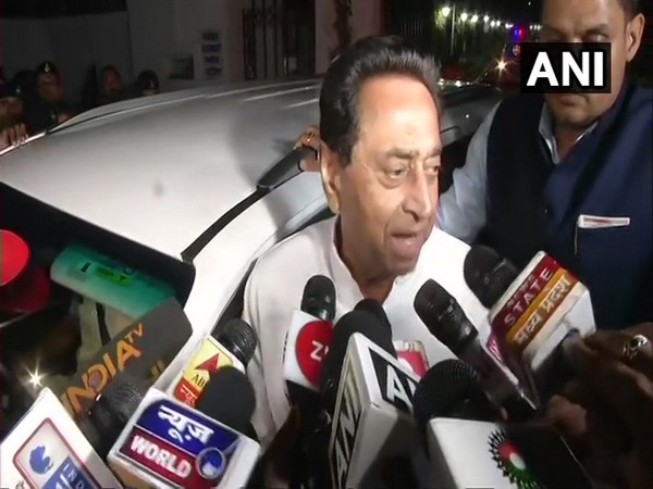 Chief Minister Kamal Nath speaking to reporters in Bhopal on Monday. 