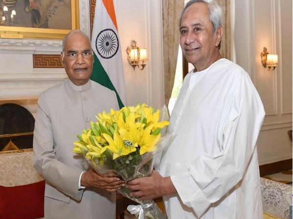 Odisha Chief Minister Naveen Patnaik called on President Ram Nath Kovind in New Delhi on Tuesday. Photo/ANI 