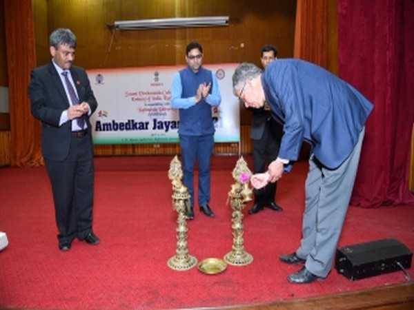 First Secretary (FS) at the Embassy of India Naveen Kumar inaugurating Ambedkar Jayanti in Kathmandu (Photo Credit - Embassy of India, Nepal)