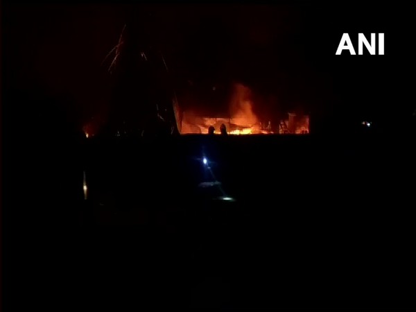 Visual from fire which broke out in Navi Mumbai on Thursday. Photo/ANI