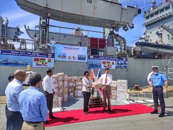 Indian Naval ship Kesari entered Port Victoria, Seychelles today to deliver the second consignment of essential medical.