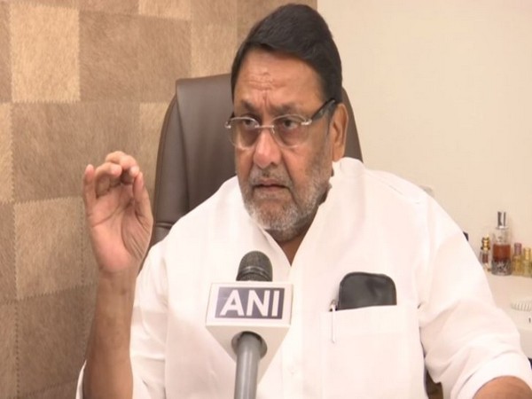 NCP spokesperson Nawab Malik speaking to ANI in Mumbai on Wednesday. (Photo/ANI)