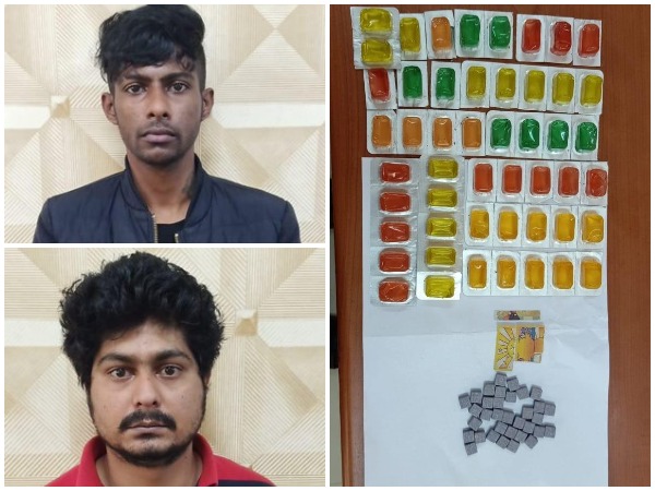 Two drug peddlers that were arrested by the Central Crime Branch (CCB) in Bengaluru on Friday.