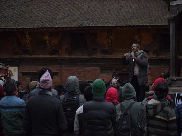 Students gather at Patan Durbar Square every evening to protest against govenment levying additional taxes on imported books