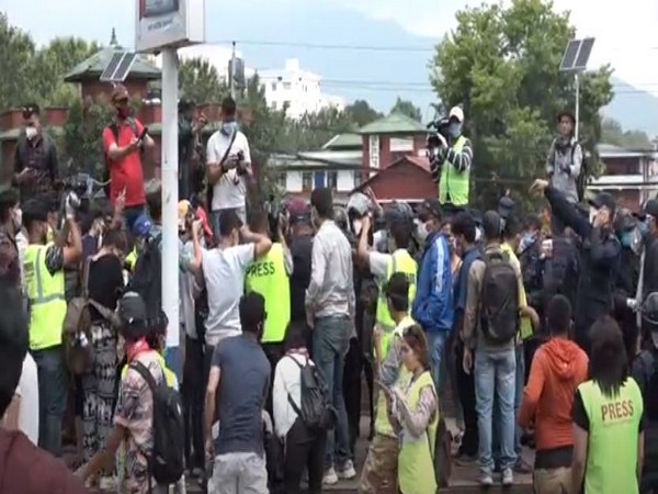 Hundreds of youths protested in Nepal against government response to COVID-19. Photo/ANI