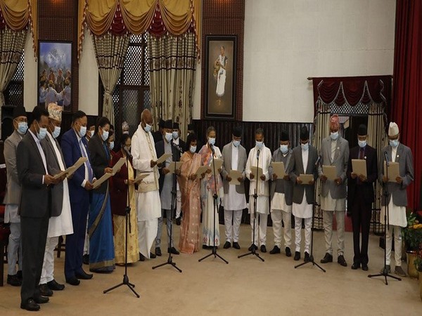 Newly appointed ministers taking oath at President Office. (ANI)