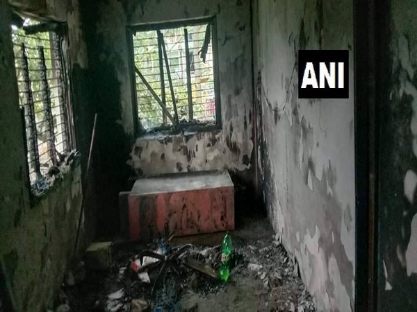 The ward office in Nepal's Nuwakot district which witnessed an explosion on Wednesday.