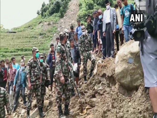 Search and rescue operation is underway in Nepal's Sindhupalchowk district after landslide killed 18 people. [Photo/ANI]