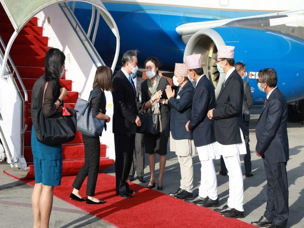 Chinese Foreign Minister Wang Yi arrives in Nepal. (Twitter/MoFA Nepal)