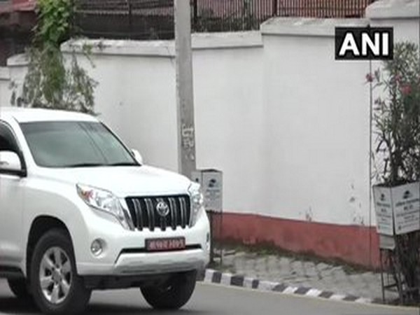 NCP leader Pushpa Kamal Dahal arrives at Baluwatar for his meeting with Prime Minister KP Sharma Oli on Monday.