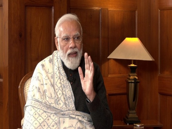 Prime Minister Narendra Modi during an interview with ANI.