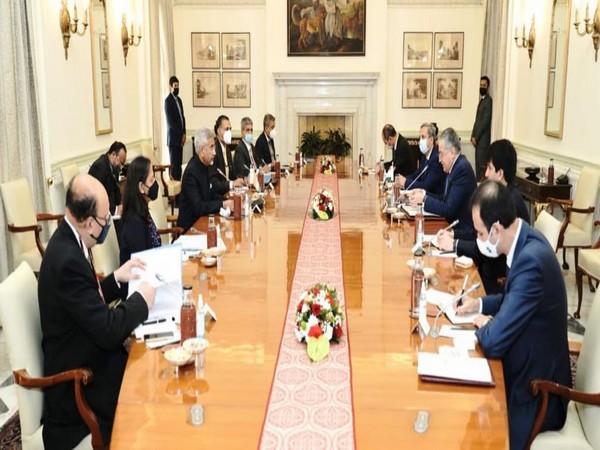 EAM Jaishankar met Tajikistan foreign minister Sirojiddin Muhriddin on Saturday. (Photo Credit: EAM Jaishankar Twitter)