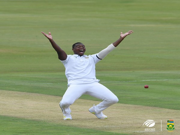 Lungi Ngidi celebrating after taking a wicket (Image: CSA Twitter)