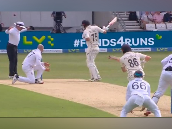 A visual from the dismissal. (Photo- ECB Cricket Twitter)