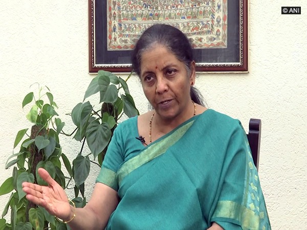 Finance Minister Nirmala Sitharaman during an interview with ANI in New Delhi on Wednesday. Photo/ANI