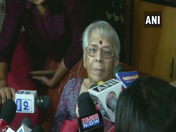 Nirmala Banerjee, mother of Nobel Prize recipient Abhijit Banerjee speaking to reporters in Kolkata on Monday.