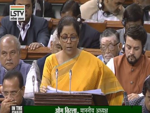 Union Finance Minister Nirmala Sitharaman presenting union budget in parliament on Saturday