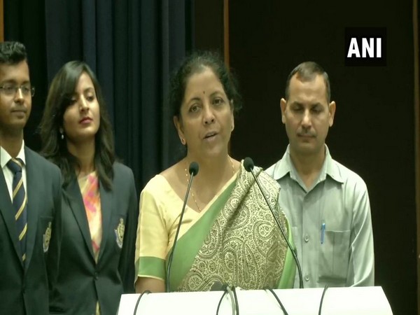 Union Finance Minister Nirmala Sitharaman speaking at the event in Faridabad on Friday. Photo/ANI