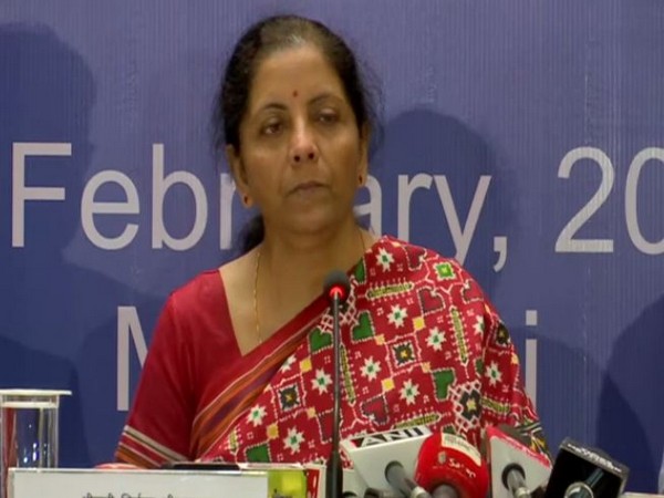 Finance Minister Nirmala Sitharaman addressing a press conference in Mumbai. Photo/ANI