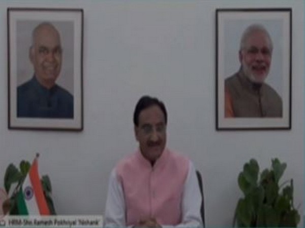 Union Education Minister Dr Ramesh Pokhriyal Nishank speaking at the event on Monday. [Photo/ANI]