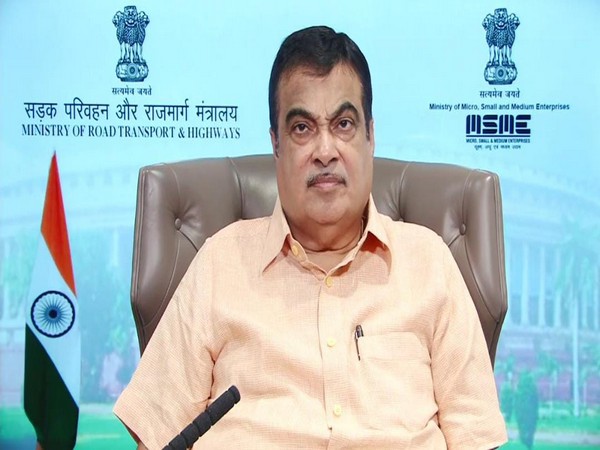 Union Minister Nitin Gadkari addressing the event via video conferencing on Saturday. Photo/ANI