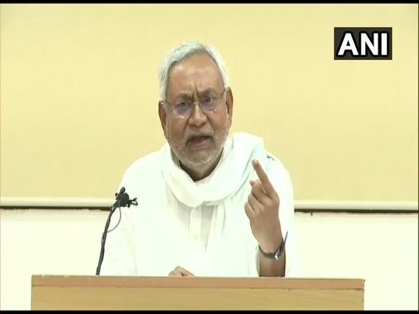 Bihar Chief Minister Nitish Kumar speaking at a press conference on Wednesday