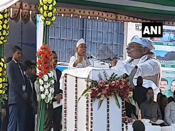 Bihar Chief Minister Nitish Kumar addresses Sahkarita Mahasammelan 2020 in Darbhanga on Sunday.