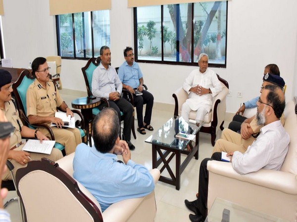 Chief Minister Nitish Kumar held a high level meeting in view of upcoming Bakrid festival. Photo/ANI 
