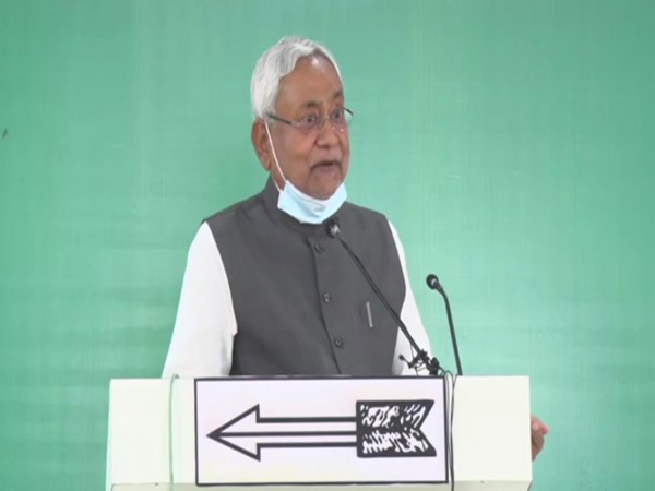 Bihar Chief Minister Nitish Kumar addressing a virtual rally organised by JD-U in patna. [Photo/ANI]
