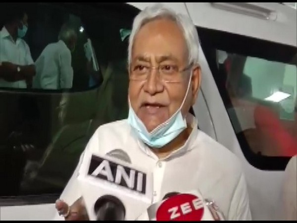 Bihar Chief Minister Nitish Kumar speaking to reporters in Patna on Thursday. Photo/ANI