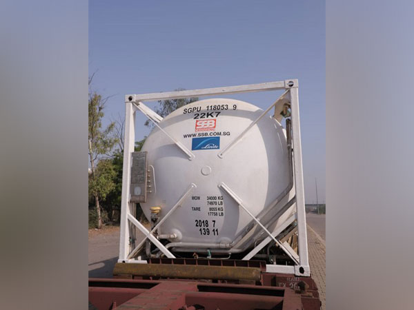 Visual of oxygen filled tanker by Northern Railway (Photo/ANI)