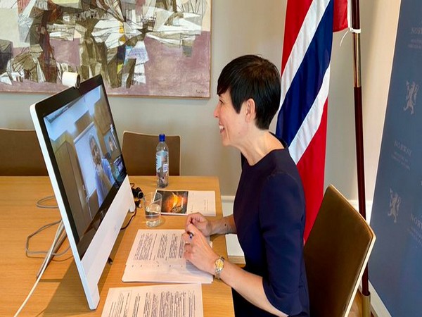 EAM S Jaishankar held a video conversation with Norwegian counterpart Eriksen Soreide (Picture tweeted by Norwegian Ministry of Foreign Affairs)