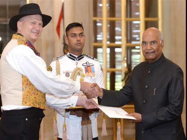 Norwegian Ambassador-Designate Hans Jacob Frydenlund presented his credentials to the President Ram Nath Kovind on Wednesday. Photo/ANI