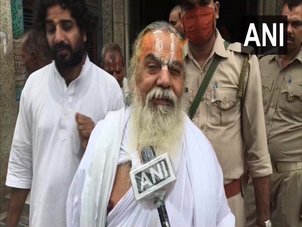 Nritya Gopal Das, President of Ram Janmabhoomi Teerth Kshetra Trust speaking to ANI on Wednesday. Photo/ANI