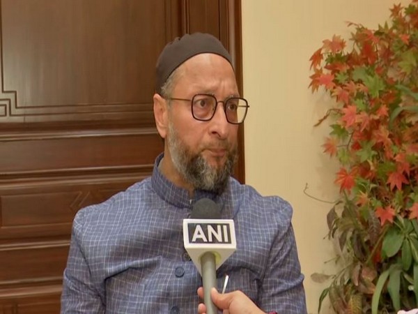 AIMIM chief Asaduddin Owaisi speaking to ANI in Hyderabad on Sunday. (Photo/ANI)