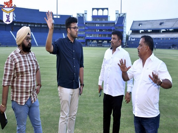 Odisha Cricket Association Secretary Sanjay Behera at Barabati Stadium (Image: OCA Twitter)