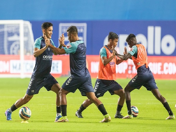 Odisha FC players training ahead of their tie against NEUFC (Image: ISL)