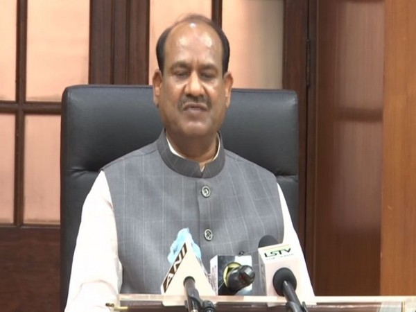 Lok Sabha Speaker Om Birla speaking to reporters in New Delhi on Monday. Photo/ANI