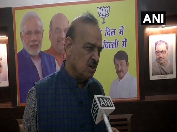 BJP MLA Om Prakash Sharma speaking to ANI at the party office on Wednesday in New Delhi. Photo/ANI