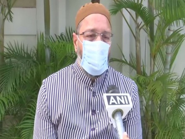 AIMIM party president Asaduddin Owaisi speaking to ANI on Wednesday