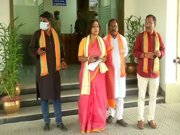 BJP delegation team at the DGP office in Bhubaneshwar. (ANI/photo)