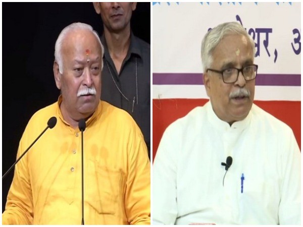 RSS chief Mohan Bhagwat (left) and Sarkaryavah Suresh Bhaiyaji Joshi (right)