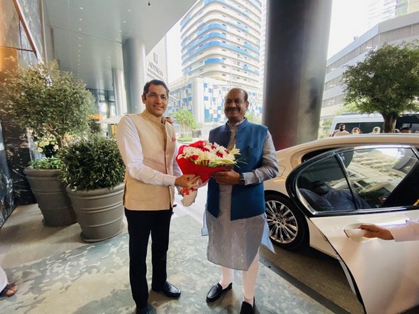 Consulate General of India to Dubai Dr Aman Puri wecomes Lok Sabha Speaker Om Birla