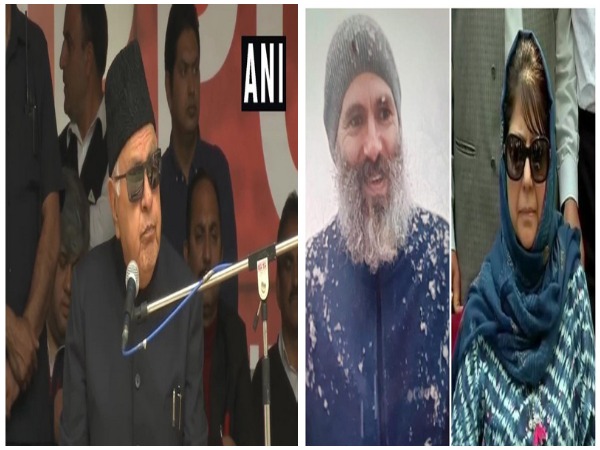 Former Chief Ministers Farooq Abdullah, Omar Abdullah, and Mehbooba Mufti. Photo/ANI