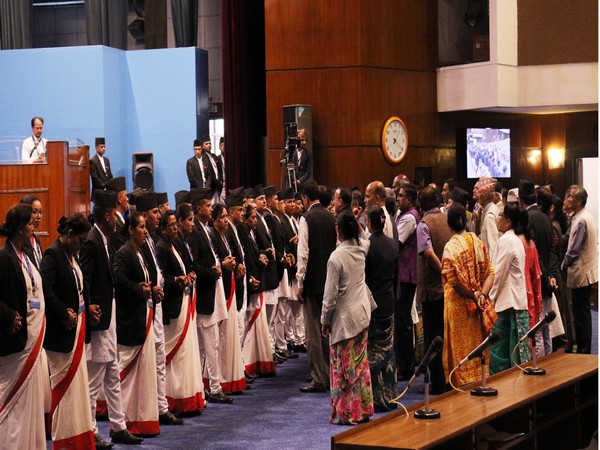 The protesting lawmakers in Nepal's Parliament on Monday.